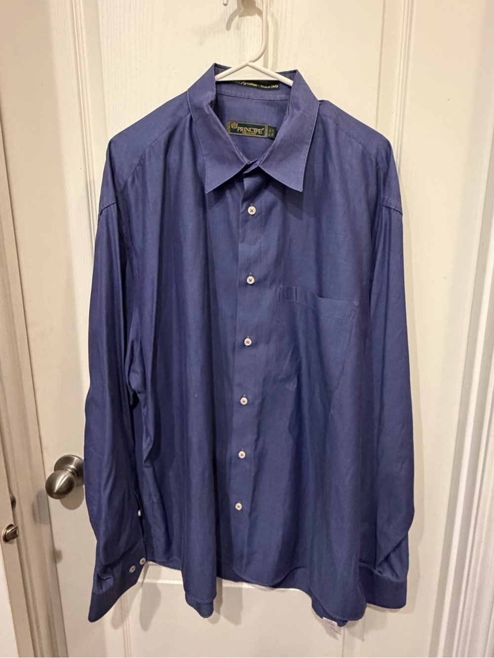 Principe Men's Long-Sleeve Dress Shirt in Blue
